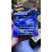 Hot Wheels 2017 Premium Fast & Furious Nissan Skyline Gt-R BNR34 1:64 Metal Model Araba Real Riders