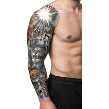 Dövme Kutusu Geçici Kol Kaplama Dövme – Melek ve Işık Motifi ile Maneviyat, Rehberlik ve Ruhsal Aydınlanmanın Sembolü!"