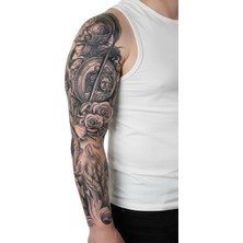 Dövme Kutusu Geçici Kol Kaplama -Savaşçı Kalkan ve Güller