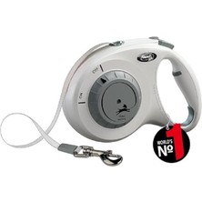 Flexi Select Açık Gri 7mt Şerit Tasma