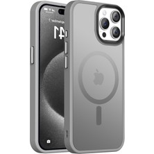 Bix iPhone 13 Pro Max Magsafe Uyumlu Kılıf Tam Koruma Manyetik Darbe Emici Gri