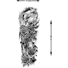 Dövme Kutusu Kum Saati Kanat Gül Sleeve Geçici Dövme | Zaman Özgürlük Çiçek Epik Tasarım