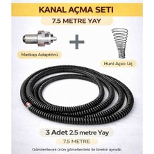 Gider Açma Yayı 7,5 M 16 mm | Matkap Uyumlu Tıkanıklık Açıcı Spirali (Başlık Hediyeli)