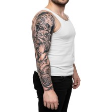 Dövme Kutusu Geçici Kol Kaplama Dövme – Saat  Pusula ve Güvercin