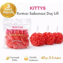 KITTYS Kıttys 3’lü Ekonomik Sabunsuz Duş Lifi Seti (40 gr x 3 Adet)