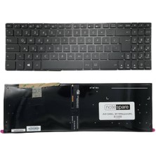 Notespare Asus ile Uyumlu Vivobook N580VD-FI033T Notebook Klavye Işıklı Siyah Tr