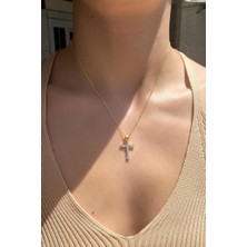 Spossy Silver Jewelry Geometrik Taşlı ‘'t'' Harf Kolye