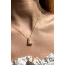 Spossy Silver Jewelry L Harf Kolye