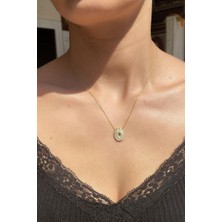 Spossy Silver Jewelry Baget Taşlı Ö Harfi Kolye