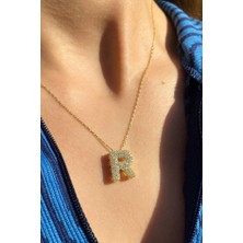 Spossy Silver Jewelry R Harf Kolye