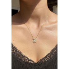 Spossy Silver Jewelry Baget Taşlı Z Harfi Kolye