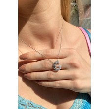 Spossy Silver Jewelry Baget Taşlı G Harfi Kolye
