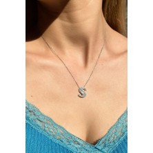 Spossy Silver Jewelry Baget Taşlı S Harfi Kolye