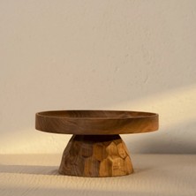 Qua Home Gio Ceviz Ahşap Ayaklı Sunum Standı 20X20X9.5 cm