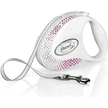 Flexi Glam M Beden Beyaz 5mt Şerit Tasma