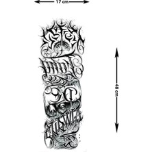 Dövme Kutusu Geçici Kol Kaplama-Kafatası ve Gotik Yazı Figürü