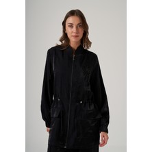 Nuss Taş Işleme Cep Detaylı Pantolonlu Takım 1032 Siyah