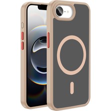 Farma Teknoloji iPhone 17E Kılıf M-Safe Şarj Özellikli Mat Arka Yüzey Zore Sio Kapak - Rose Gold