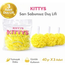 KITTYS Kıttys 3’lü Ekonomik Sabunsuz Duş Lifi Seti (40 gr x 3 Adet)
