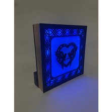 Canlı Anılar Sevgiyi Aydınlatan Dekoratif LED Işıklı Ahşap Gece Lambası  – Kuş ve Kalp Temalı