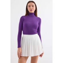 Onno Style Fitilli Balıkcı Yaka Bayan Kazak