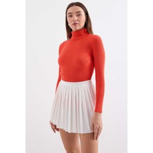 Onno Style Fitilli Balıkcı Yaka Bayan Kazak