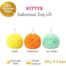 KITTYS Kıttys 3’lü Ekonomik Sabunsuz Duş Lifi Seti (40 gr x 3 Adet)