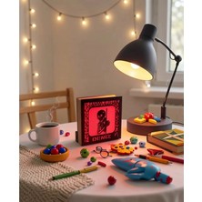 Canlı Anılar Kişiye Özel Iskelet Tasarımlı Işıklı Gece Lambası – Dekoratif Aydınlatma Kırmızı