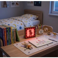 Canlı Anılar Dekoratif Iskelet Temalı 3D LED Gece Lambası – Ahşap Lazer Kesim Kırmızı