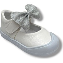 Arzen Bebe 121-26 Cilt Deri Papyonlu Cırtlı Anatomik Kız Bebek Ayakkabısı 19-23
