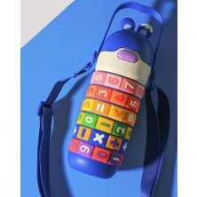 Vagonlife Paslanmaz Çelik Okul Su Matarası-Dört Işlem EĞITICI-430ML-PIPETLI Askılı Kulplu Suluk Termos