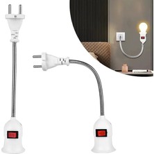 Ledx DY-112 Prizden E27 Duya Dönüştürücü 26CM Spiralli Anahtarlı Duy