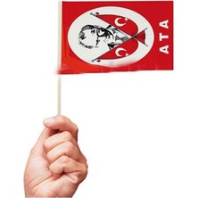 Eleven Markets 100 Adet Çubuklu Kağıt Atatürk Bayrağı Baskılı Milli Bayrak