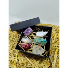 Zodyak Doğal Taş 6'lı Doğal Taş Seti (Sertifikalı) (Serenit, Mercan, Kuvars, Ametist, Opal, Krizokol)