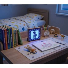 Canlı Anılar Dekoratif Iskelet Temalı 3D LED Gece Lambası – Ahşap Lazer Kesim Mavi