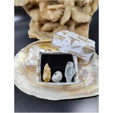 Zodyak Doğal Taş Sitrin, Aytaşı ve Kristal Kuvars Doğal Taş Cüzdan Boy (Sertifikalı) (Bereket, Zayıflık, Enerji Için)