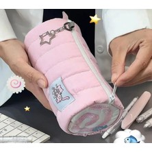 Seyuse Fufu Narutomaki Y2K Rulo Pembe Kalemlik Pembe Kırtasiye Makyaj Düzenleyici Çanta Kalem Kutusu