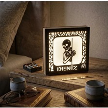 Canlı Anılar Kişiye Özel Iskelet Tasarımlı Işıklı Gece Lambası – Dekoratif Aydınlatma Beyaz