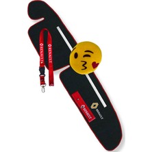 Tusba Market Renault Broadway R9/11 Spring Fairway Flash Nakışlı Torpido Koruma Halısı / Öpücük Atan Emoji Yastık Oto Aksesuar