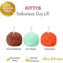 KITTYS Kıttys 3’lü Ekonomik Sabunsuz Duş Lifi Seti (40 gr x 3 Adet)