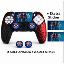 Cosmostech Ps5 Dualsense Silikon Kılıf Seti + 2 Analog Başlık + 2 Sticker – Vnm Kaymaz Silikon Dualsense Koruyucu
