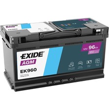 Exide EK960 12V 96AH 850A Start Stop Agm Akü (Üretim TARIHI:2025)