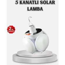 Nemere Güneş Enerjili ve USB Şarjlı LED Kamp Lambası – 5 Farklı Işık Modlu, Askılı Tasarım Nem