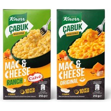 Knorr Mac&cheese Çabuk Makarna 212 gr Original ve Ranch 2 Li Set