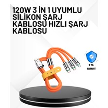 3’ü 1 Arada Kablo – 120W Hızlı Şarj ve Veri Aktarımı Özellikli Nemere