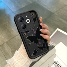 Ucuc Infinix Smart 8/8 Pro Uyumlu Siyah Silikon Kılıf Darbeye Dayanıklı Kamera Korumalı