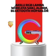Kablosuz Şarjlı Atmosfer Lambası Bluetooth Hoparlör ve Akıllı Alarm Özellikli Nemere