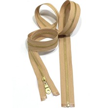 Demir Diş Kaban Mont Fermuarı / 100 cm / Hardal Gold Diş / No 4,5
