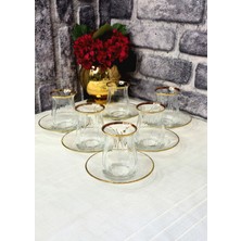 SEÇKİNEV Seçkinev Linka 12 Parça Çay Takımı Gerçek Altın ve Gerçek Gümüş Tonu