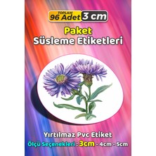 Sb Store Çiçek Temalı Ambalaj Hediye Paket Süsleme Etiketi Model 331 - 96 Adet 3cm